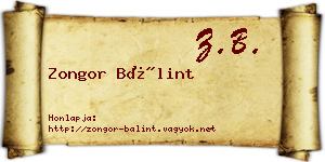 Zongor Bálint névjegykártya